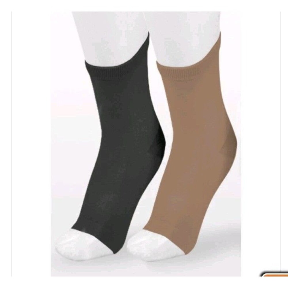 Juzo Basic Compression Anklet Black & Beige 4411AB XL Open Toe New in Package